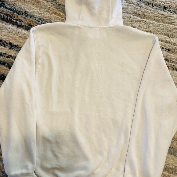 Nike Women's White Hoodie with Black Logo - Picture 3 of 4